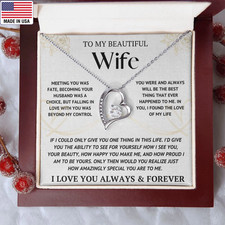 Custom To My Wife Necklace, Christmas Gifts For Women, Anniversary Gift Wife