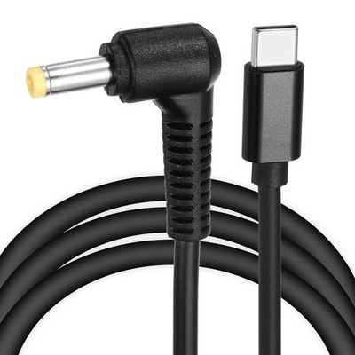 5FT USB-C auf DC PD Schnellladekabel für 65W/15V, 4.0x1.7mm (Schwarz)