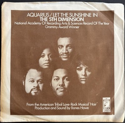 The 5th Dimension Aquarius/Let The Sunshine In Promo Soul City 45 w, Pic Sleeve