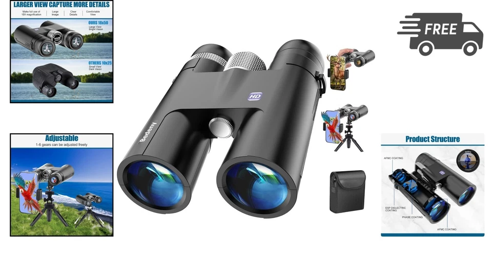 Binoculars 18x50 Waterproof for Bird Watching Hunting Travel Sightseeing - Image 2 of 4