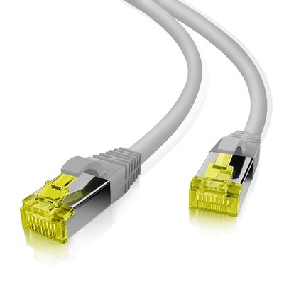 helos Patchkabel Cat 6a Superflex S/FTP RJ45 grau 0,25m AWG27/7 GHMT