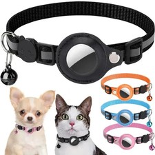 Protective Airtag Case Collar for Cat Dog Reflective Pet Tracker Holder bell
