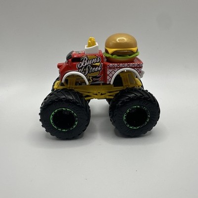 Hot Wheels Monster Trucks Buns Of Steel Red 1:64 Cheese Burger And Fries 