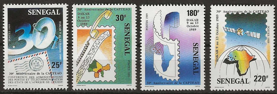 Senegal - Post- und Fernmeldeunion Satz postfrisch 1989 Mi. 1027-1030 - Bild 1 von 1