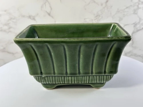 Vintage McCoy  USA Pottery 6" Green Planter 606