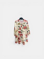Tahari Arthur S Levine Floral Dress Ruffled Tiered 3/4 Sleeve Medium Womens New