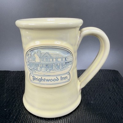 Deneen Pottery Hand Made Stoneware Coffee Mug Cup Brightwood Inn Ivory Yellow