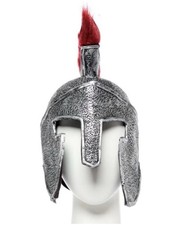 Amscan Roman Gladiator Helmet Mask Red Plume Adult Costume Armor Headpiece