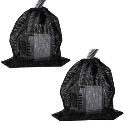 2 Pack Black Modern Nylon Mesh Pond Pump Protective Bag, 18''x 18'', Pump Barri...