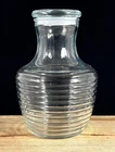 Vtg Anchor Hocking Glass Beehive Jar Ribbed Carafe & Lid Manhattan  MCM  EUC