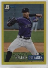 2021 Bowman Heritage Yellow Chrome Refractor 61/75 Helcris Olivarez #109 qp4