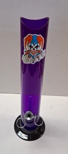 GRAFFIX 12" ACRYLIC PLASTIC STRAIGHT WATER PIPE BONG HOOKAH PULL CARB PURPLE 2"M