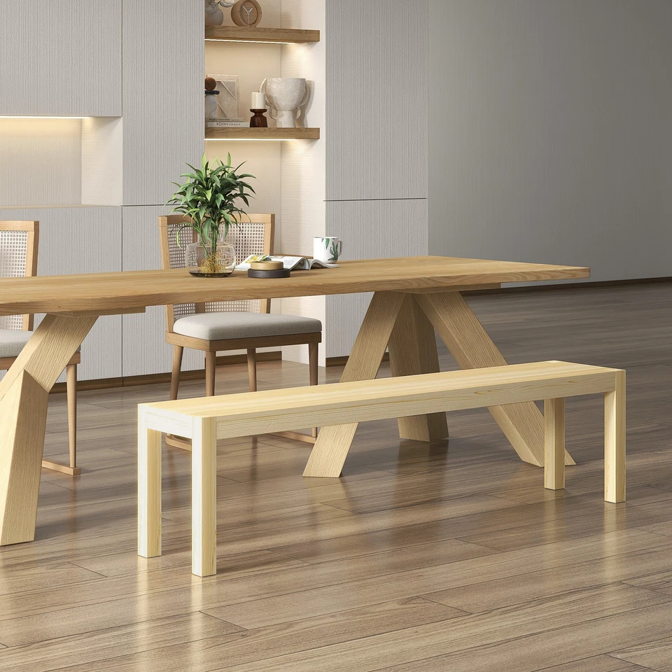 175cm Sitzbank 3-Sitzer Holzbank Essbank im Landhaus-Stil, Küchenbank für Küche - Bild 3 von 4