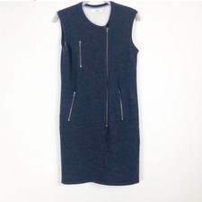J brand Chatelet wool blend navy zipper dress