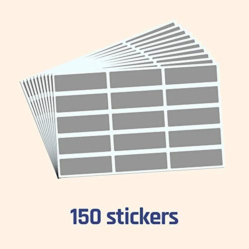 150 Pack, Rectangle Scratch off Labels Stickers, Gray - 1.9 X 0.6" - Image 3 of 4