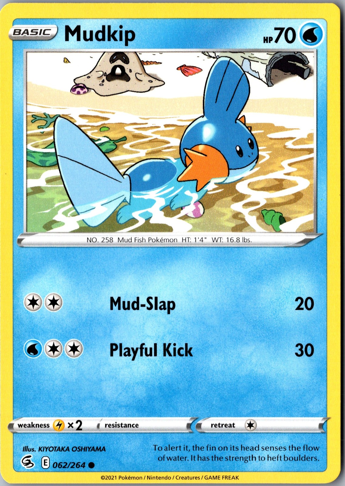 Mudkip 062/264 Common Fusion Strike Lightly Played Pokemon Card Starter