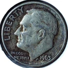 1963 D ROOSEVELT DIME - 90% SILVER - CURRENT MELT $ 6.39 - DR 007