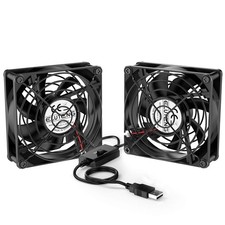Dual USB Fan 80mm 3 Speed Adjustable Ventilator with 2750RPM