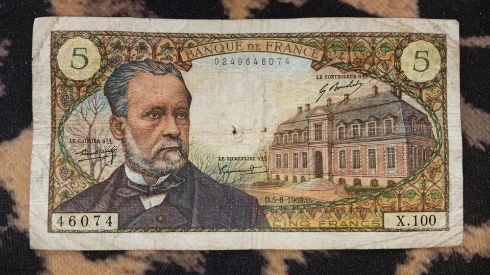 Billet 5 Francs Pasteur 5/6/1969 - Photo 1/2