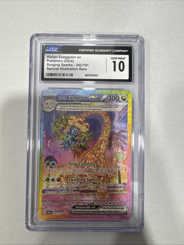 Pokémon GRADED Alolan Exeggutor ex 242/191 Surging Sparks SIR 10 ENGLISH