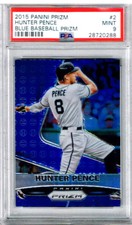 2015 Panini Prizm Hunter Pence Blue Baseball Prizm PSA 9
