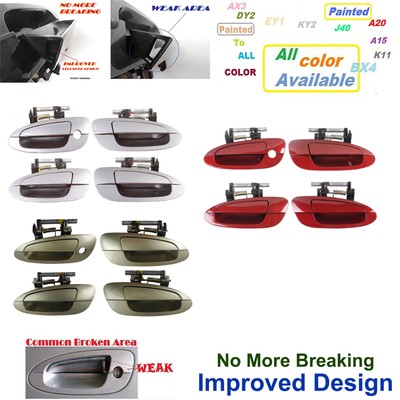 UPGRADED Outer Outside Exterior Door Handle Set 4pcs For 2002-2006 NISSAN ALTIMA