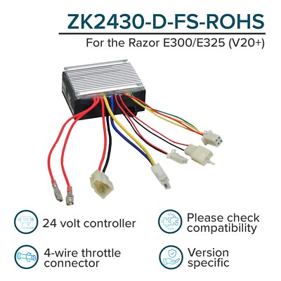electrical bicycle controller zk2430 d fs 24 Volt ZK2430-D2-FS-ROHS (ZK2430-D-LD) for The Razor MX350 Dirt Rocket Bike (Versions 37-40) W13113601015Model No 24v Controller For Razor E300