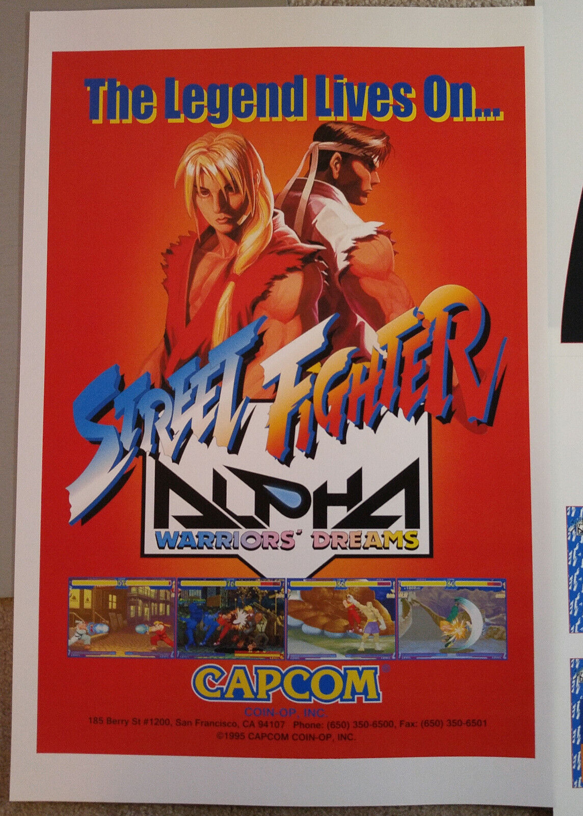 CARD) Street Fighter Alpha 2 Marquee for Sega New Astro City CPS2 Jamma