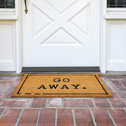 Go Away Doormat Funny Front Door Welcome Mat for Outdoor Porch or Patio Natura - Picture 2 of 7