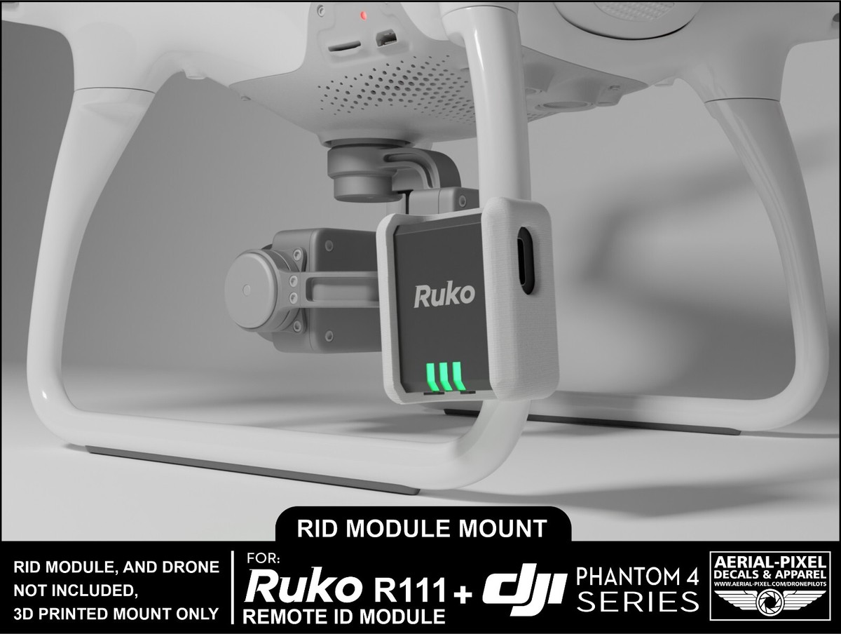 DJI Phantom 4, 3 & 2 Series Ruko R111 Remote ID Module Mount 