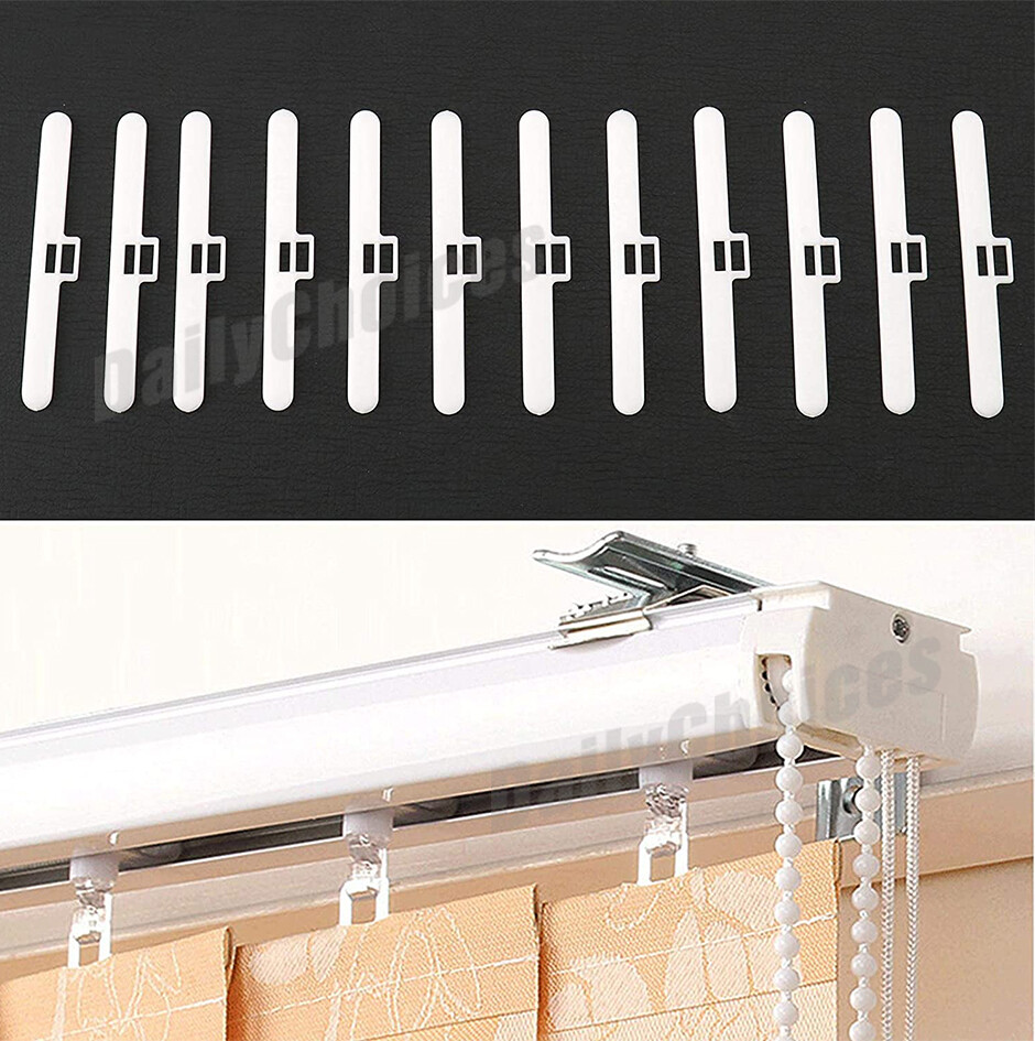 20 50 Vertical Blind Clips Top Hangers To Fit 127mm Slats Double Slot
