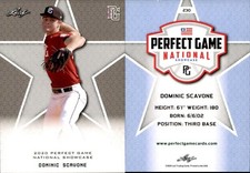 DOMINIC SCAVONE 2020 LEAF PERFECT GAME NATIONAL SHOWCASE ROOKIE CARD #230
