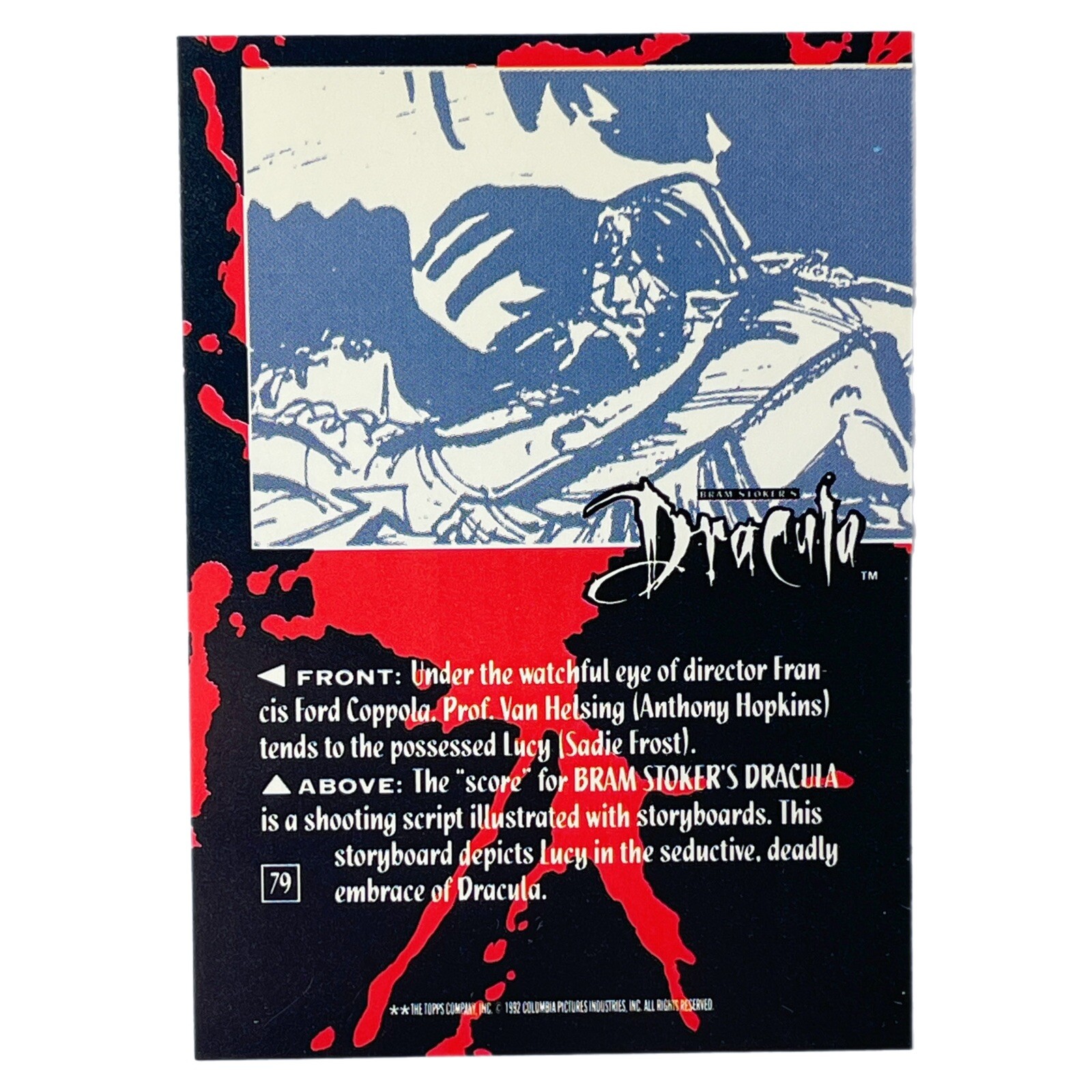 Bram Stoker’s Dracula Trading Card 79 Topps 1992 Horror Coppola
