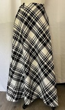 1970s Dandelion Sportswear Woven Plaid Black And White Maxi Skirt