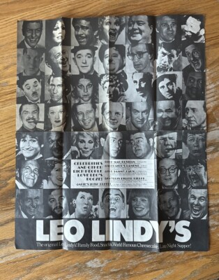 Leo Lindy s Comedy Hall of Fame Menu Celebrity Free USA Shipping