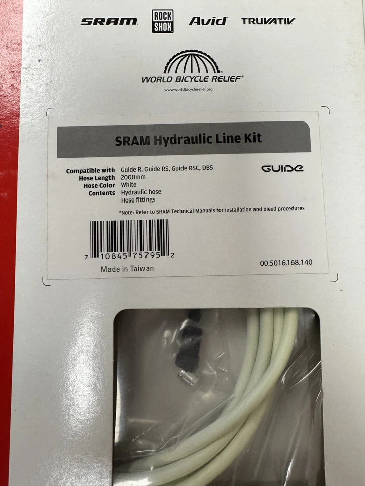 Kit de línea hidráulica SRAM guía R guía RS RSC DB5 freno de nivel TL 2000 mm blanco Foto 3 de 4