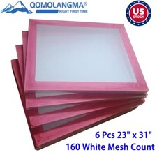 6Pcs 23" x 31" Aluminum Screen Printing Screens Frame With 160 White Mesh Count