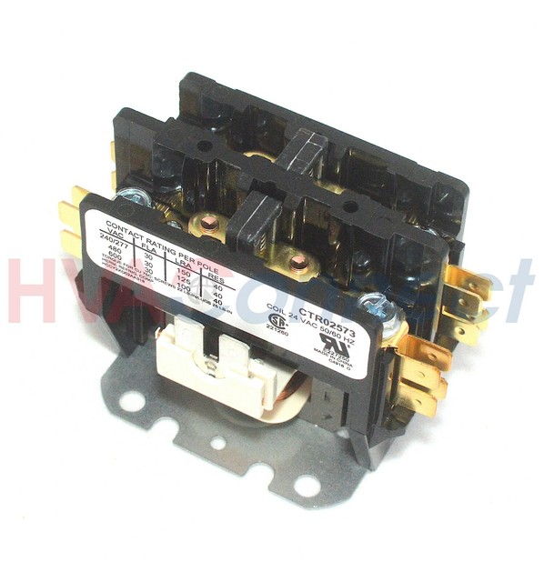 Trane American Standard 24v Condenser Contactor Relay 2 Pole 30 Amp