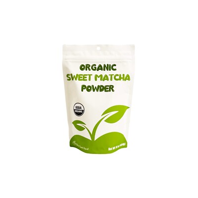 Organic Sweetened Matcha Green Tea Powder Cafe Style Blend 16 oz