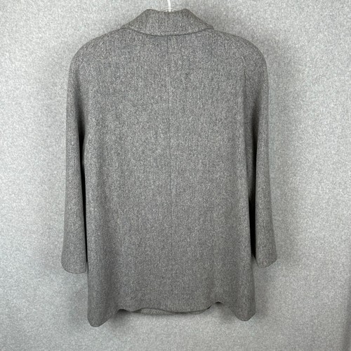 VTG Herman Kay Wool Pea Coat Womans 12 Gray 4 Button Pockets USA Quiet Luxury - Picture 3 of 8