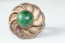 VTG LARGE 1960'S ISRAEL STERLING SILVER EILAT RING ADJUSTABLE SIZE 8 RING