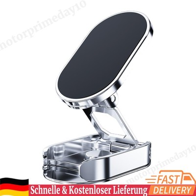 Magnetic Car Phone Holder Rotatable Folding GPS Support for Dashboard (Silver)