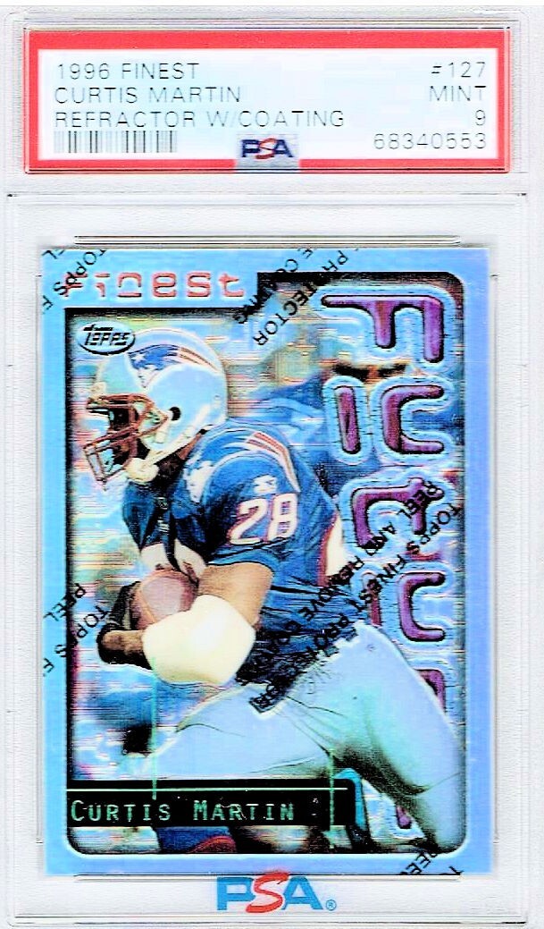 1996 Topps Finest Silver Refractor W/Coating 127 Curtis Martin PSA 9 5000