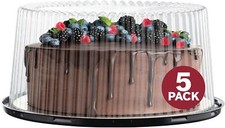 5-Pack 10-11" Disposable Cake Containers with Dome Lids, Boards  Cake Server