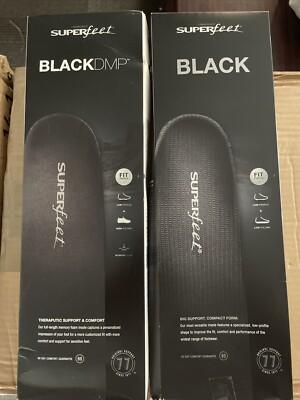 SUPERFEET Black DMP & BLACK  Insoles For Feet Men / Women