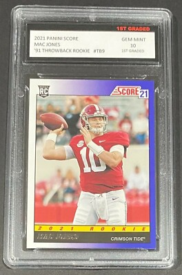 2021 Panini Instant NFL Mac Jones #160 MAC JONES 2021 PANINI INSTANT ROOKIE CARD #160 - GRADED 10 (1st Graded) - Patriots/Alabama New England Patriots Rookie Card 2021 Panini Instant NFL Mac Jones #160 MAC JONES 2021 PANINI INSTANT ROOKIE CARD #160 - GRADED 10 (1st Graded) - Patriots/Alabama New England Patriots Rookie Card