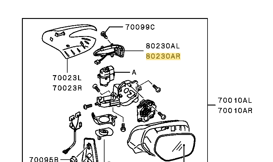 New OEM Mitsubishi Right Mirror Turn Signal 2004-2013 Outlander