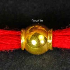 18k Solid Yellow Gold 6mm Fancy Spacer Finding Bead Large 3mm Hole