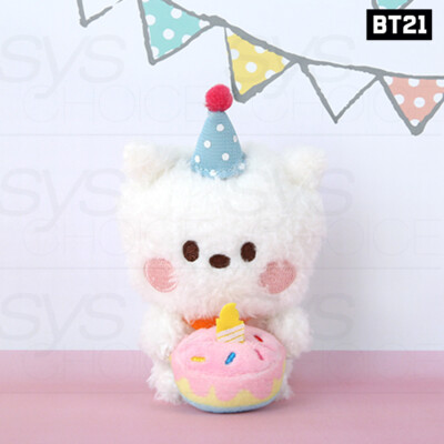 BTS BT21 Official Authentic Goods minini Plush Keyring happy Time