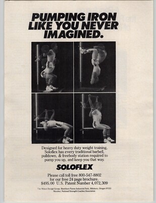 1981 Soloflex Home Workout Equipment Vintage Magazine Print Ad Promo Art Poster 